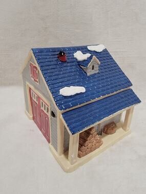 Dept. 56 Single Car Garage #5125-0 Snow Village Handpainted Ceramic Acc. NO PLUG